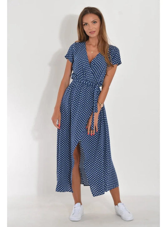 EM | Bedrucktes Sommer-Midikleid mit Schlitz