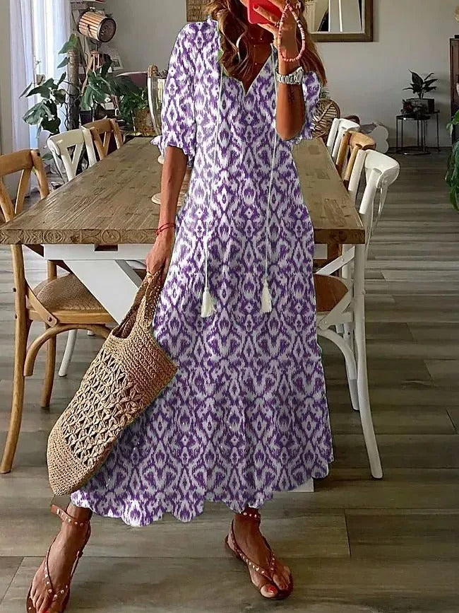 EM | Bedrucktes Maxikleid mit Schleife