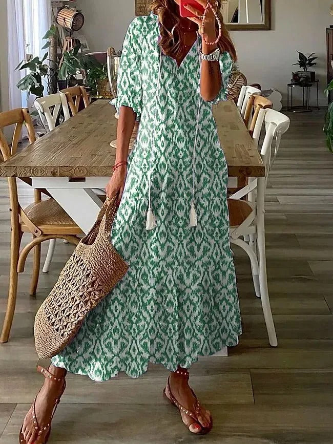 EM | Bedrucktes Maxikleid mit Schleife