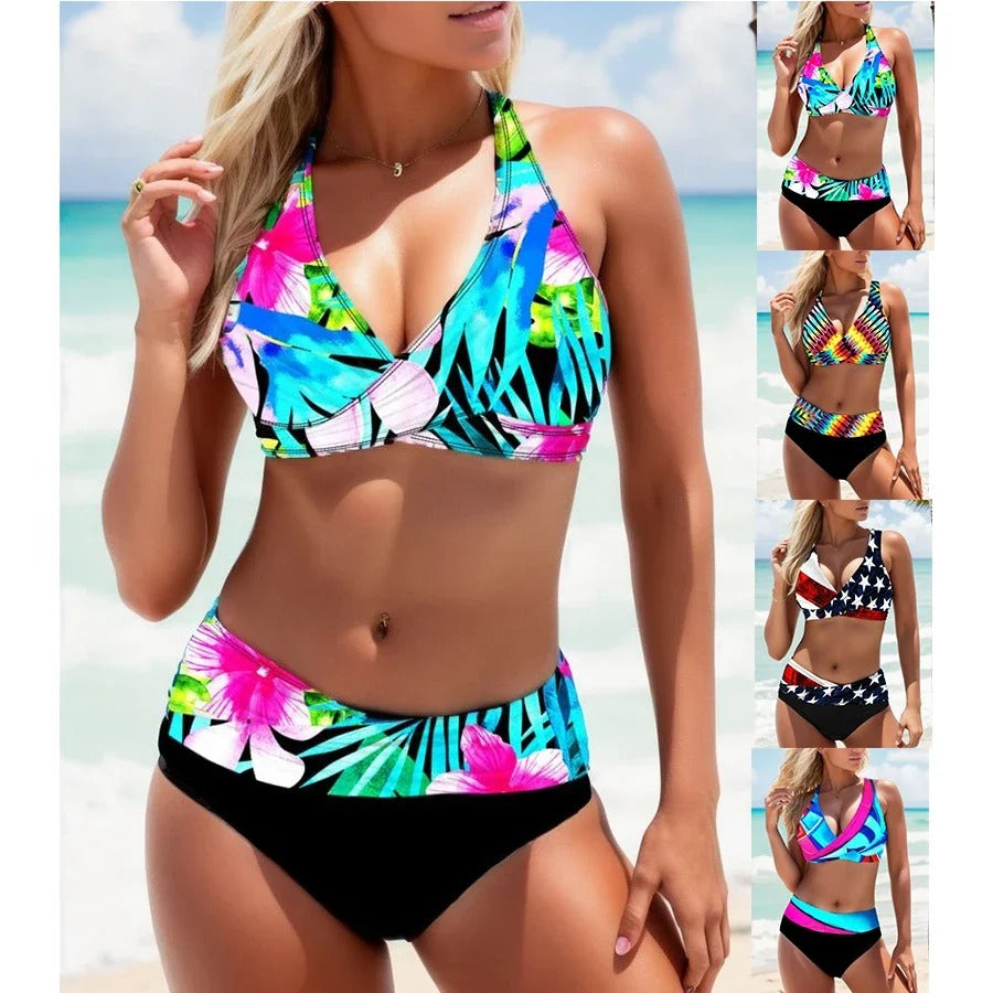 EM | Mehrfarbiger Bikini mit Seitenbändern