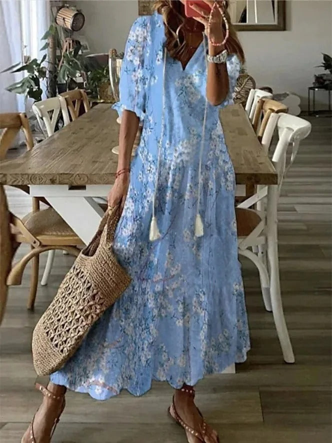 EM | Bedrucktes Maxikleid mit Schleife