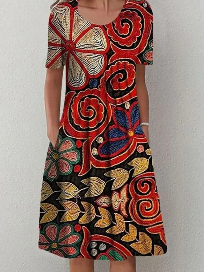 EM | Midikleid mit Blumendruck