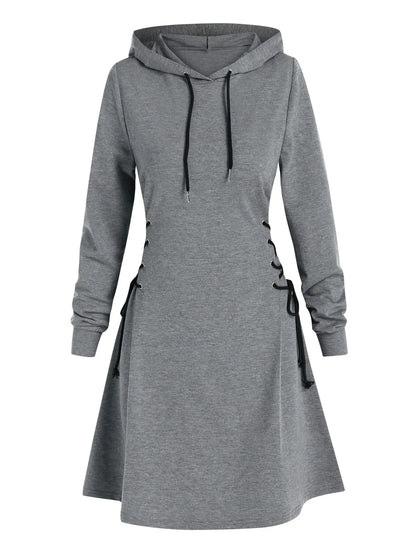 EM | Lässig-schickes Kapuzen Midikleid