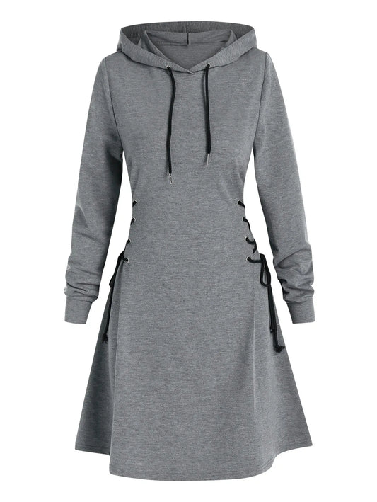 EM | Lässig-schickes Kapuzen Midikleid