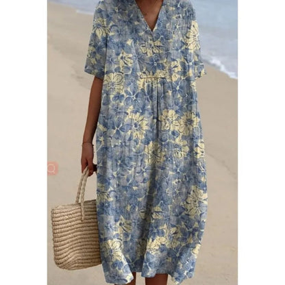 EM | Midikleid mit böhmischem Blumenmuster