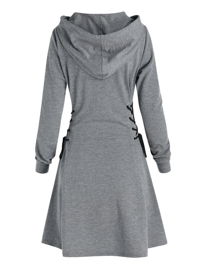 EM | Lässig-schickes Kapuzen Midikleid