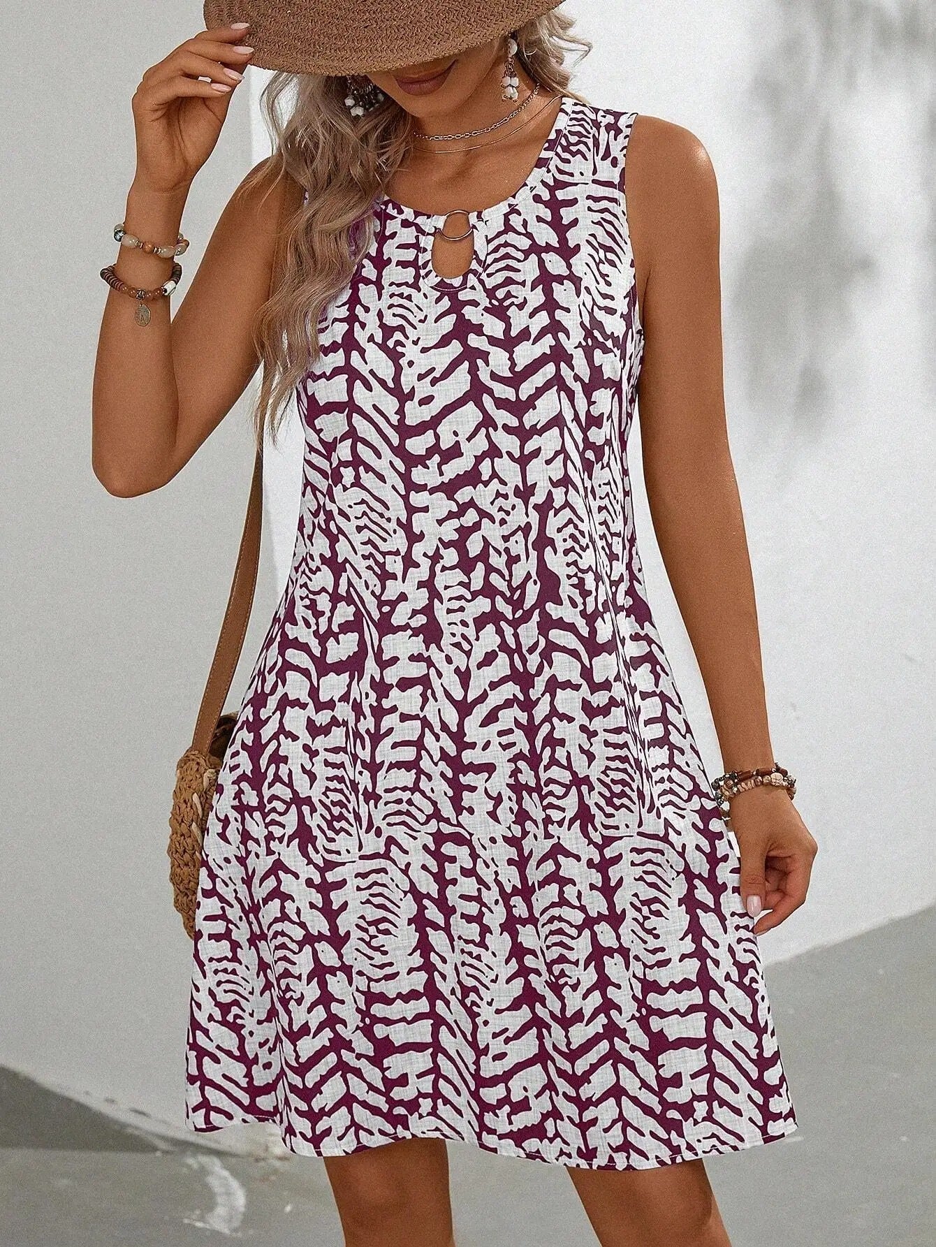 EM | Boho Vintage Ärmelloses Minikleid