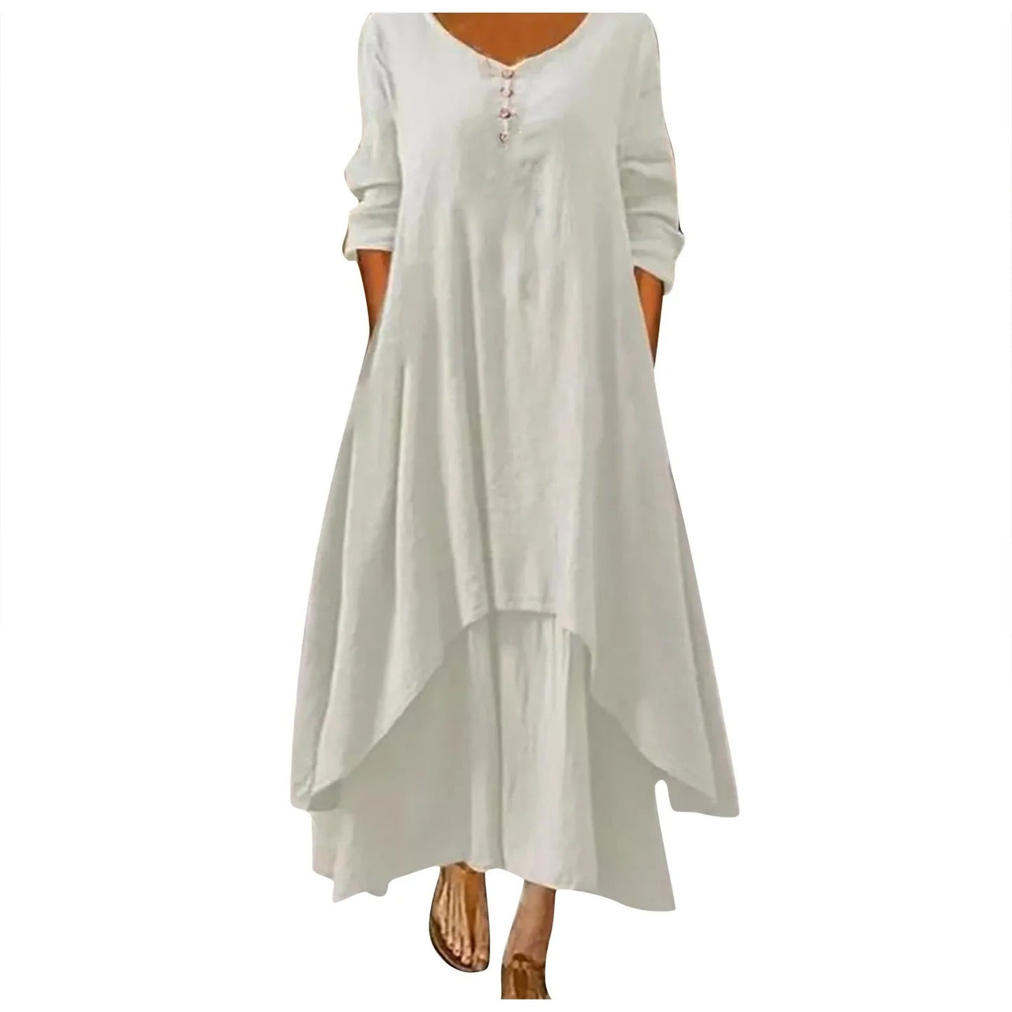 EM | Mehrlagiges fließendes Midikleid