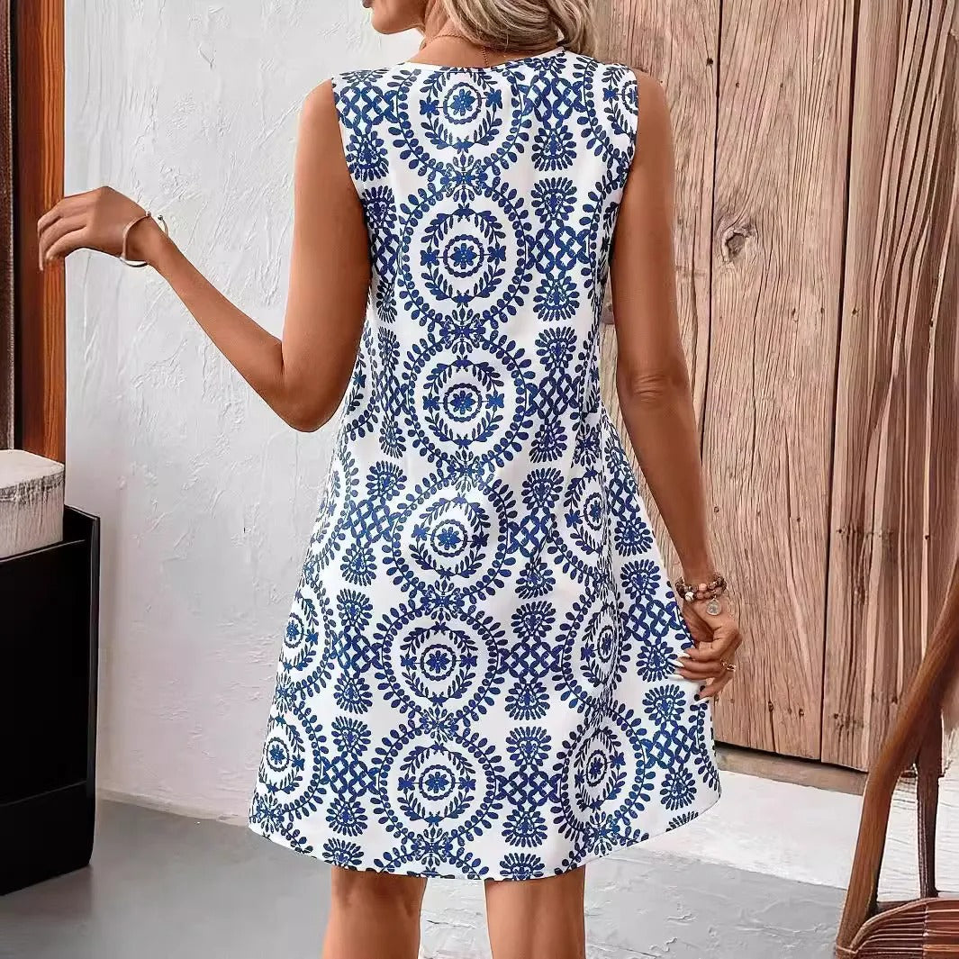 EM | Boho Vintage Ärmelloses Minikleid