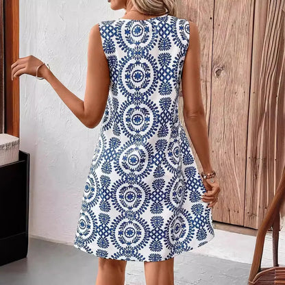EM | Boho Vintage Ärmelloses Minikleid