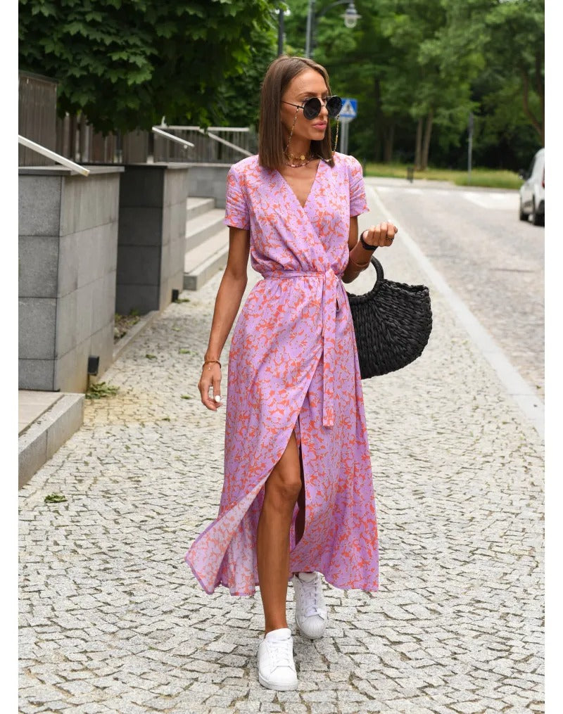 EM | Bedrucktes Sommer-Midikleid mit Schlitz
