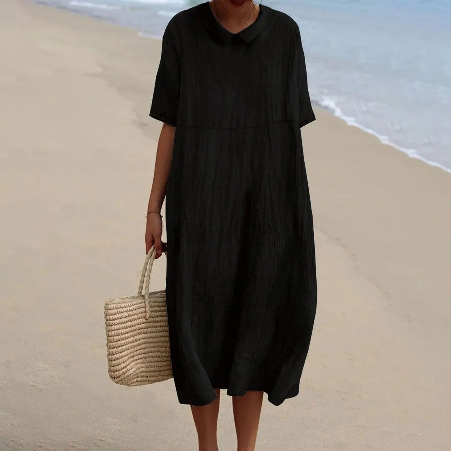 EM | Midikleid mit V-Ausschnitt
