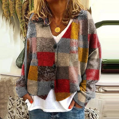 EM | Geblümte Strickjacke mit Knöpfen