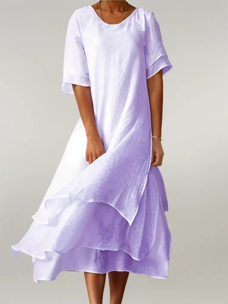 MW | Fließendes Midikleid im Lagenlook
