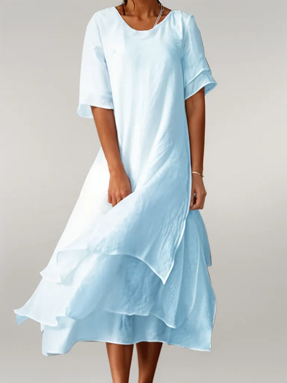MW | Fließendes Midikleid im Lagenlook