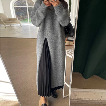 EM | Pullover-Midikleid mit Plissee-Detail