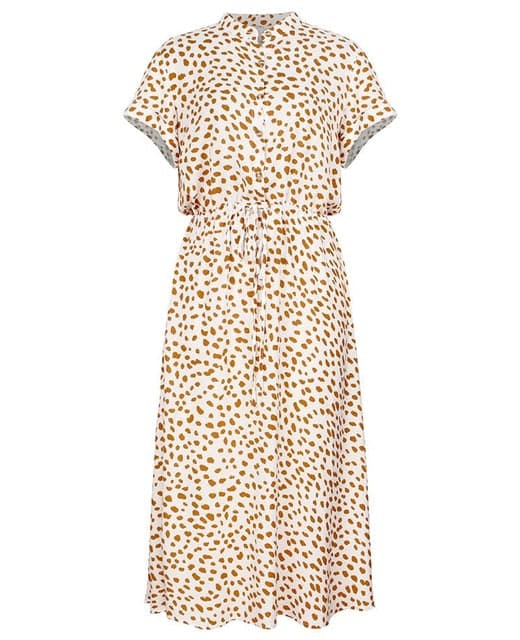 MW | Ladies Bohemian Leopard Print Shirt Dress Women Casual Midi Holiday Summer Dress Female A-line Loose Women Beach Dress