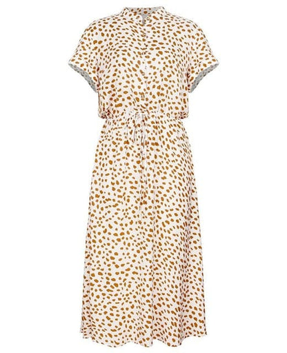 MW | Ladies Bohemian Leopard Print Shirt Dress Women Casual Midi Holiday Summer Dress Female A-line Loose Women Beach Dress