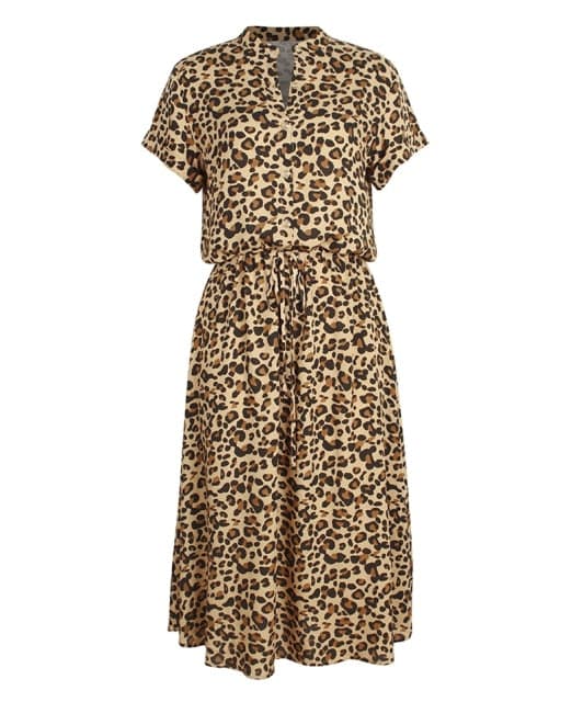 MW | Ladies Bohemian Leopard Print Shirt Dress Women Casual Midi Holiday Summer Dress Female A-line Loose Women Beach Dress