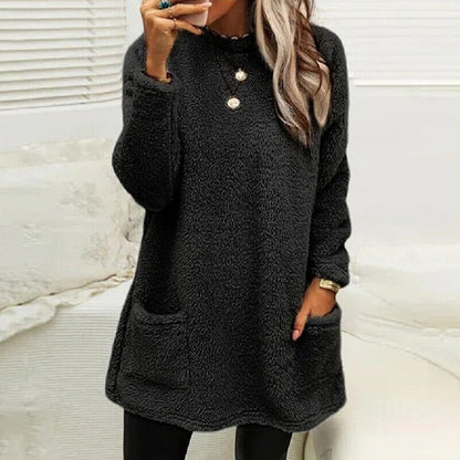 EM | Kuscheliger Plüsch-Fleece-Pullover mit Taschen