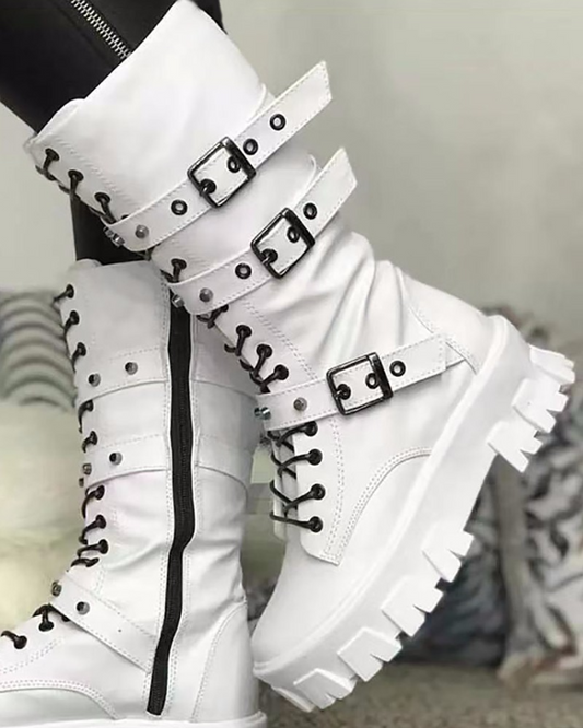 EM | Stiefel mit Reißverschluss und Schnallen