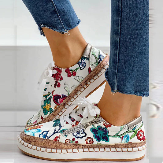 EM | Espadrille-Sneakers mit Blumendruck