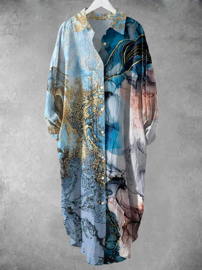 EM | Geknöpftes Midikleid mit Blumendruck