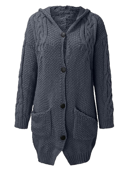 EM | Strickjacke mit Kapuze aus Grobstrick