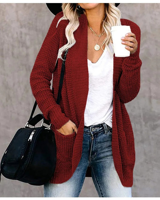 EM | Lockere Karo-Strickjacke