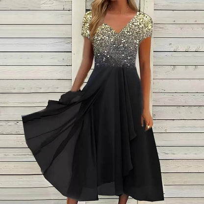 EM | Elegantes Maxikleid mit V-Ausschnitt