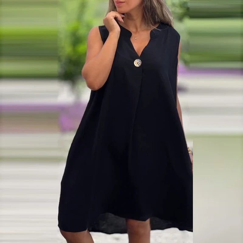 EM | ärmelloses Midikleid mit V-Ausschnitt