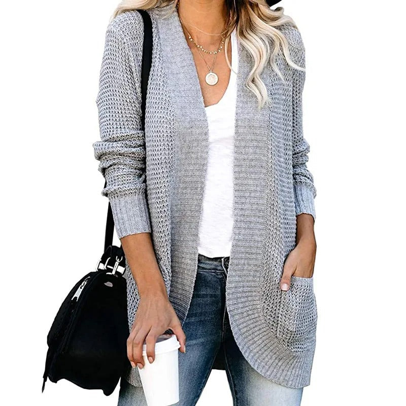 EM | Lockere Karo-Strickjacke