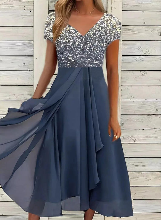 EM | Elegantes Maxikleid mit V-Ausschnitt