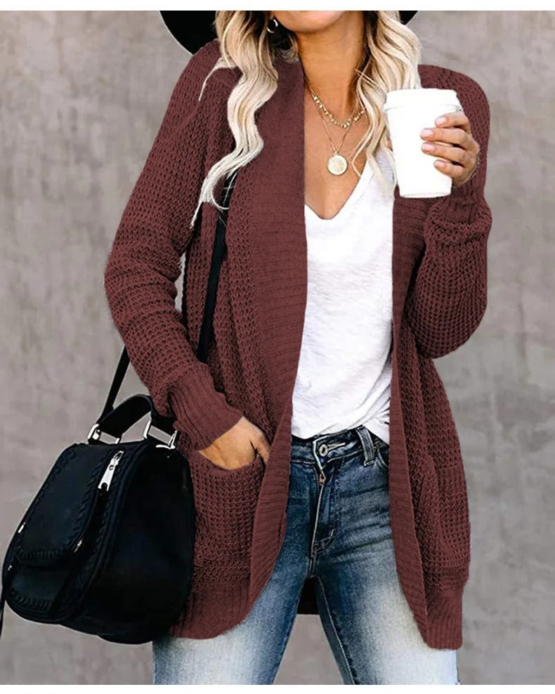 EM | Lockere Karo-Strickjacke