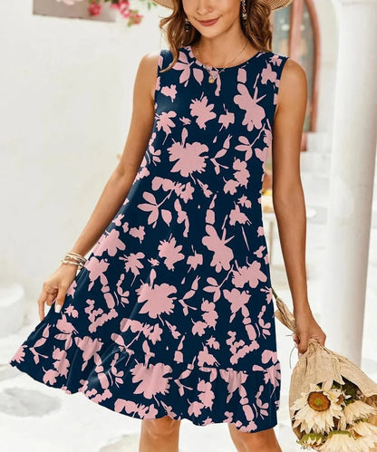 EM | Boho Print Shift Midi Kleid