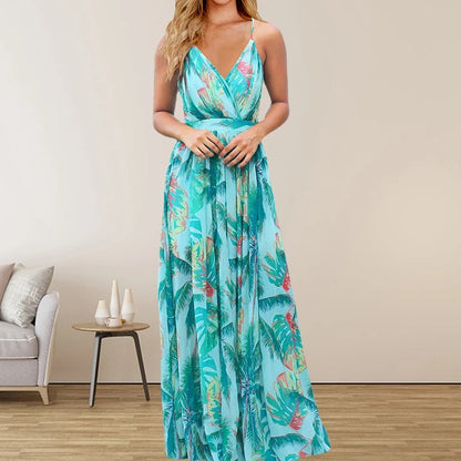 EM | Langes Kleid mit mehrfarbigem Druck