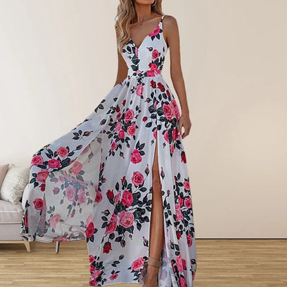 EM | Bedrucktes Kleid mit V-Ausschnitt